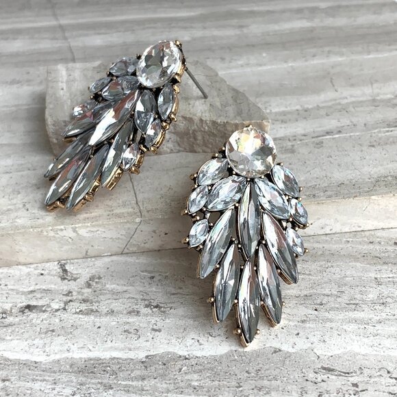 New ~ Anthropologie Ettika "Cry Me A River" Peachy Pink Crystal Drop Earrings - Picture 15 of 15